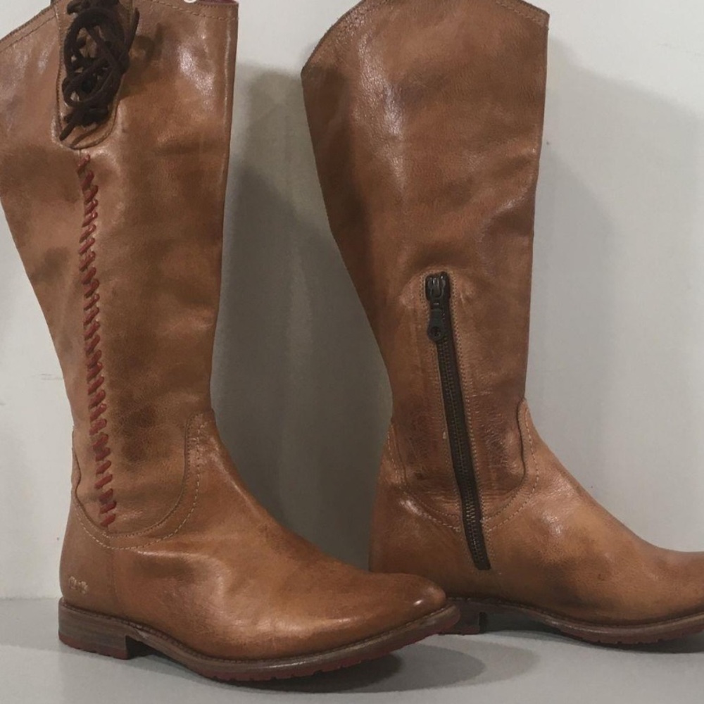 Bed Stu Brown Leather Knee Hi Women's Boots Size 8.5M